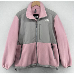 THE NORTH FACE Jacket Womens L Denali Polartec Fleece Full Zip Gray Pink